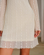 Mini Dress with Apricot Lace and Bell Sleeves