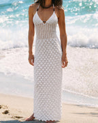 White Knit Halter Cover-Up