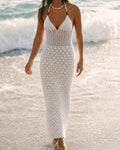 White Knit Halter Cover-Up