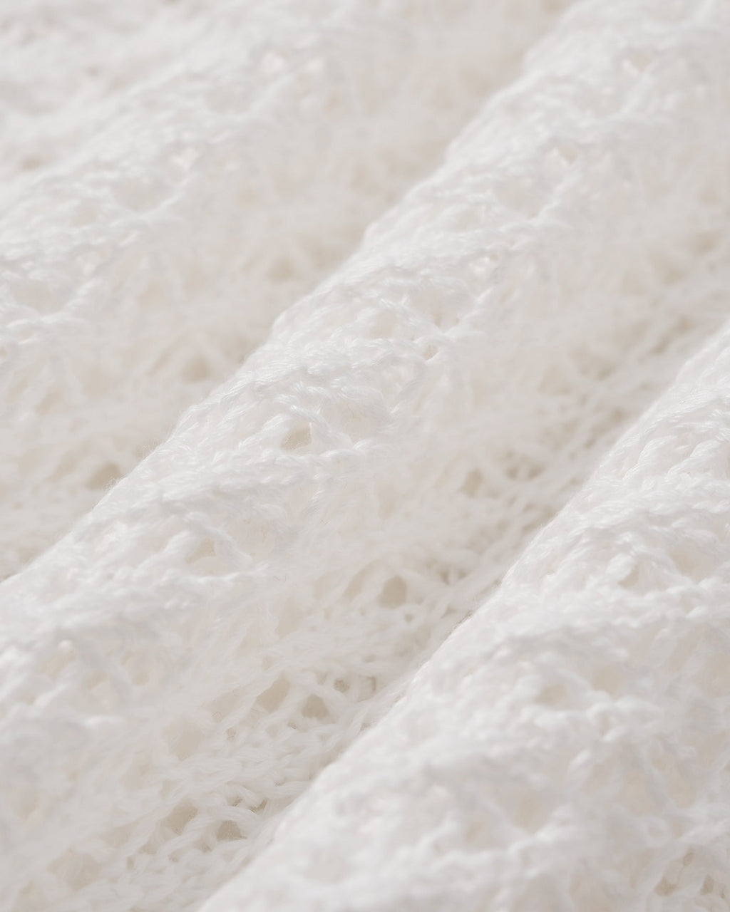 White Crochet Drawstring Swim Cover-Up