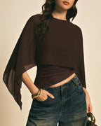 Coffee-Inspired Cape Sleeve T-Shirt