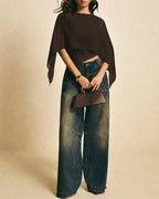 Coffee-Inspired Cape Sleeve T-Shirt