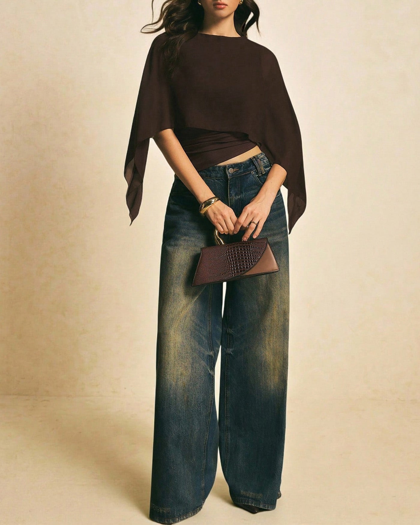 Coffee-Inspired Cape Sleeve T-Shirt