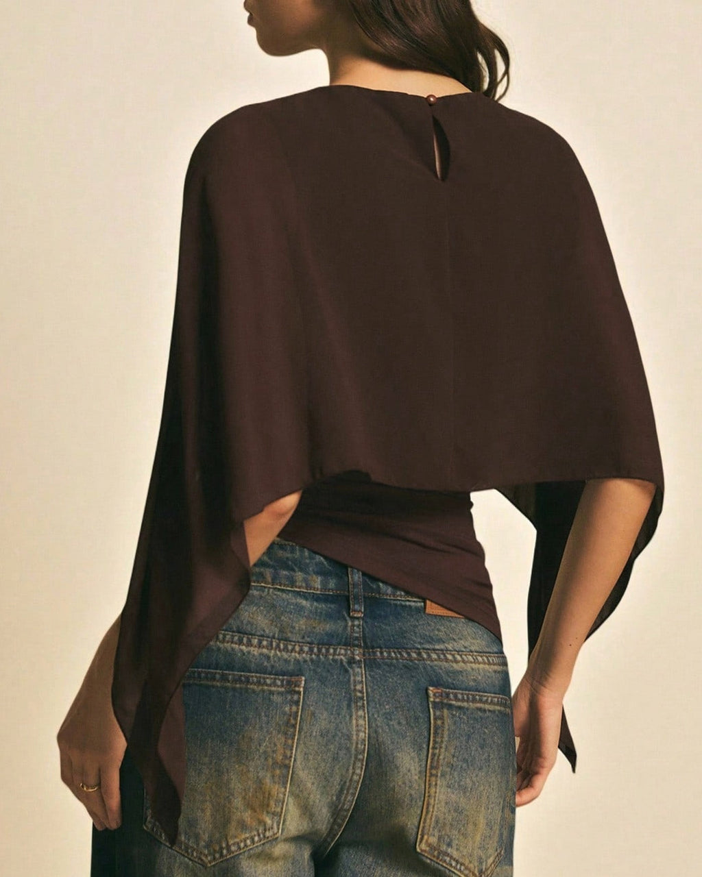 Coffee-Inspired Cape Sleeve T-Shirt