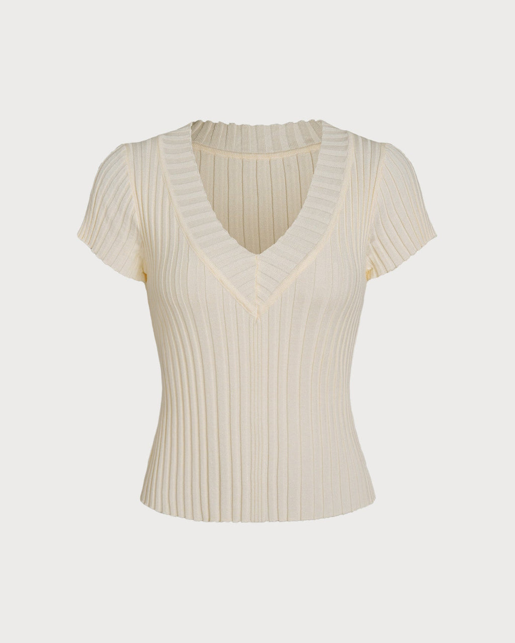 V-Neck Tee in Apricot Texture