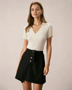 V-Neck Tee in Apricot Texture