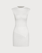 Off-White Textured Turtle Neck Two-Piece Outfit
