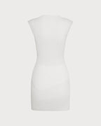 Off-White Textured Turtle Neck Two-Piece Outfit