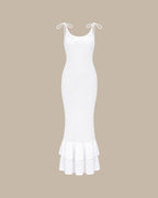 White Cut-Out Tie Strap Summer Dress