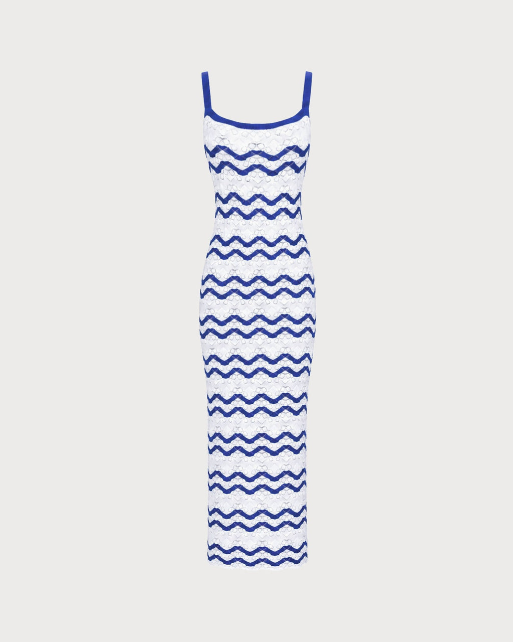 Textured Beach Dress with Blue Stripes