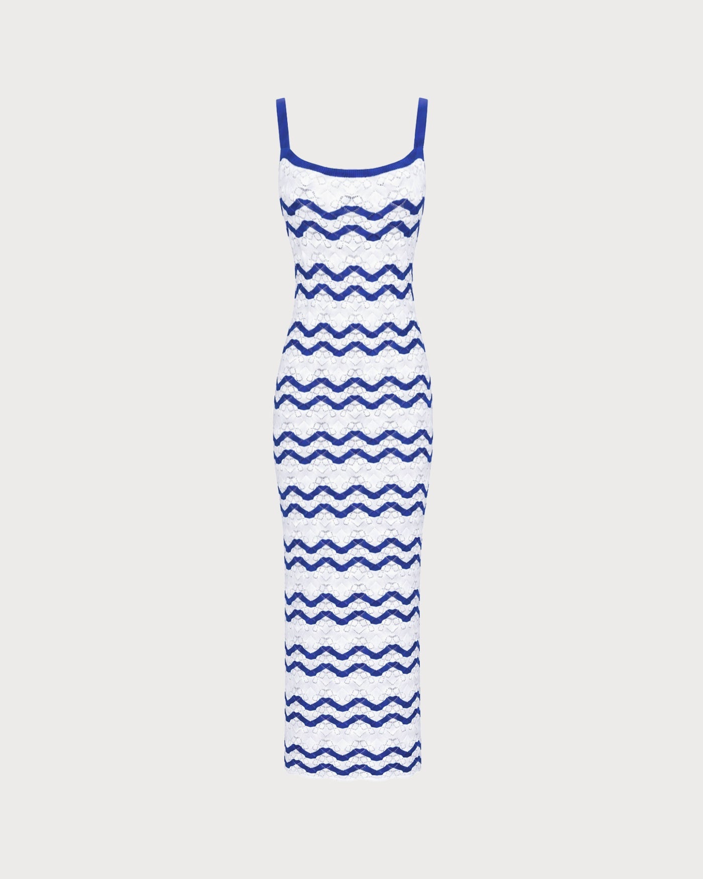 Textured Beach Dress with Blue Stripes