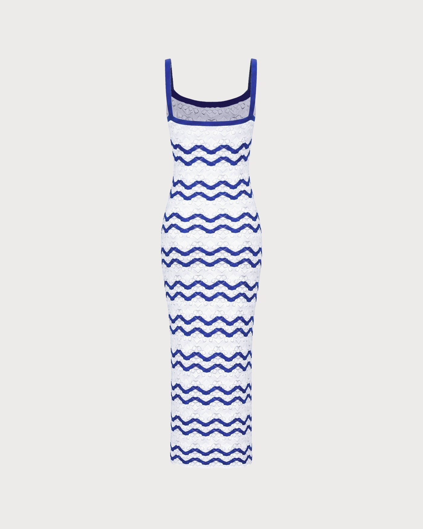 Textured Beach Dress with Blue Stripes