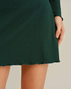 Green Slim Fit Round Neck Mini Dress