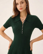 Emerald Knit Sweater Dress