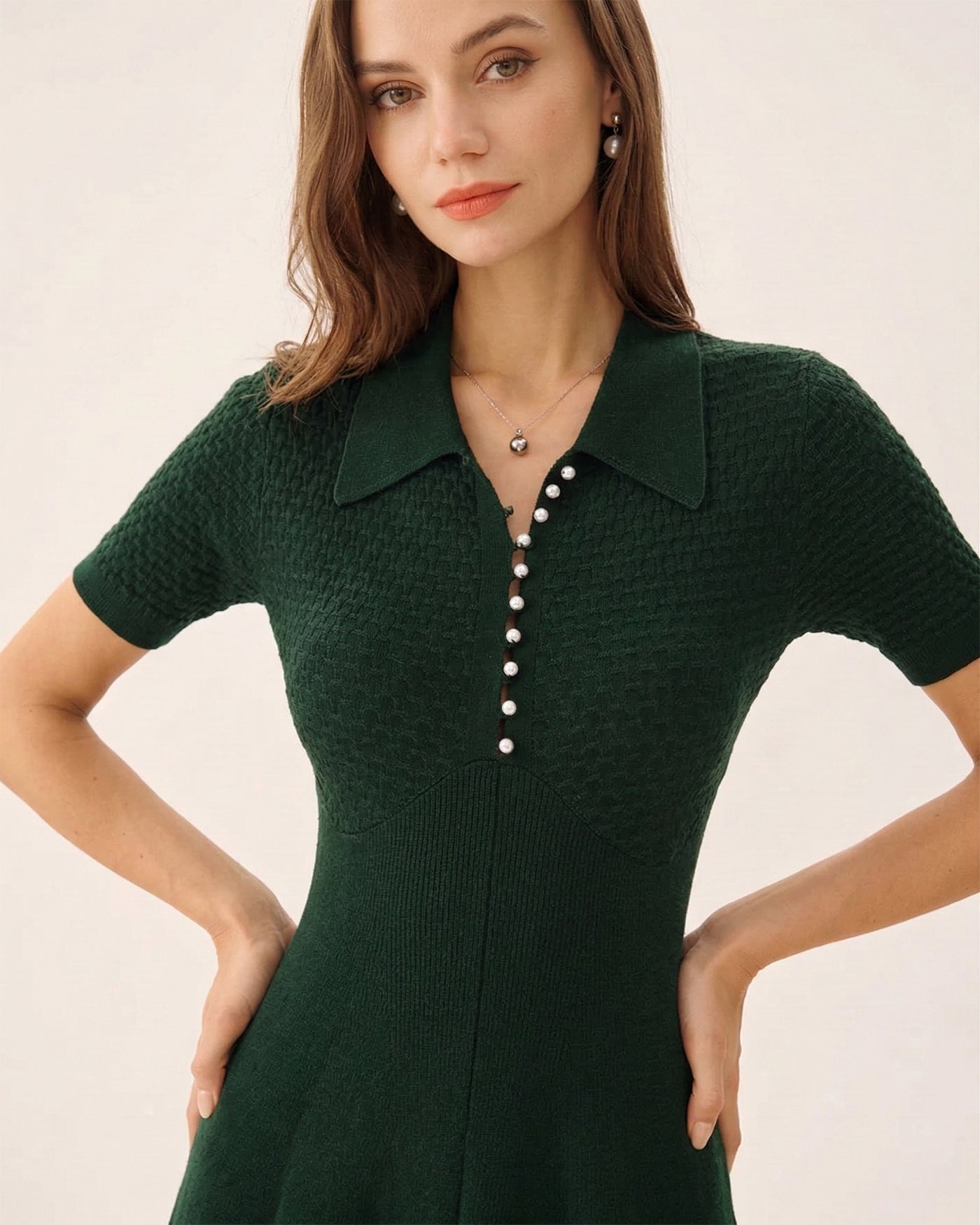 Emerald Knit Sweater Dress
