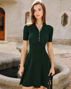 Emerald Knit Sweater Dress