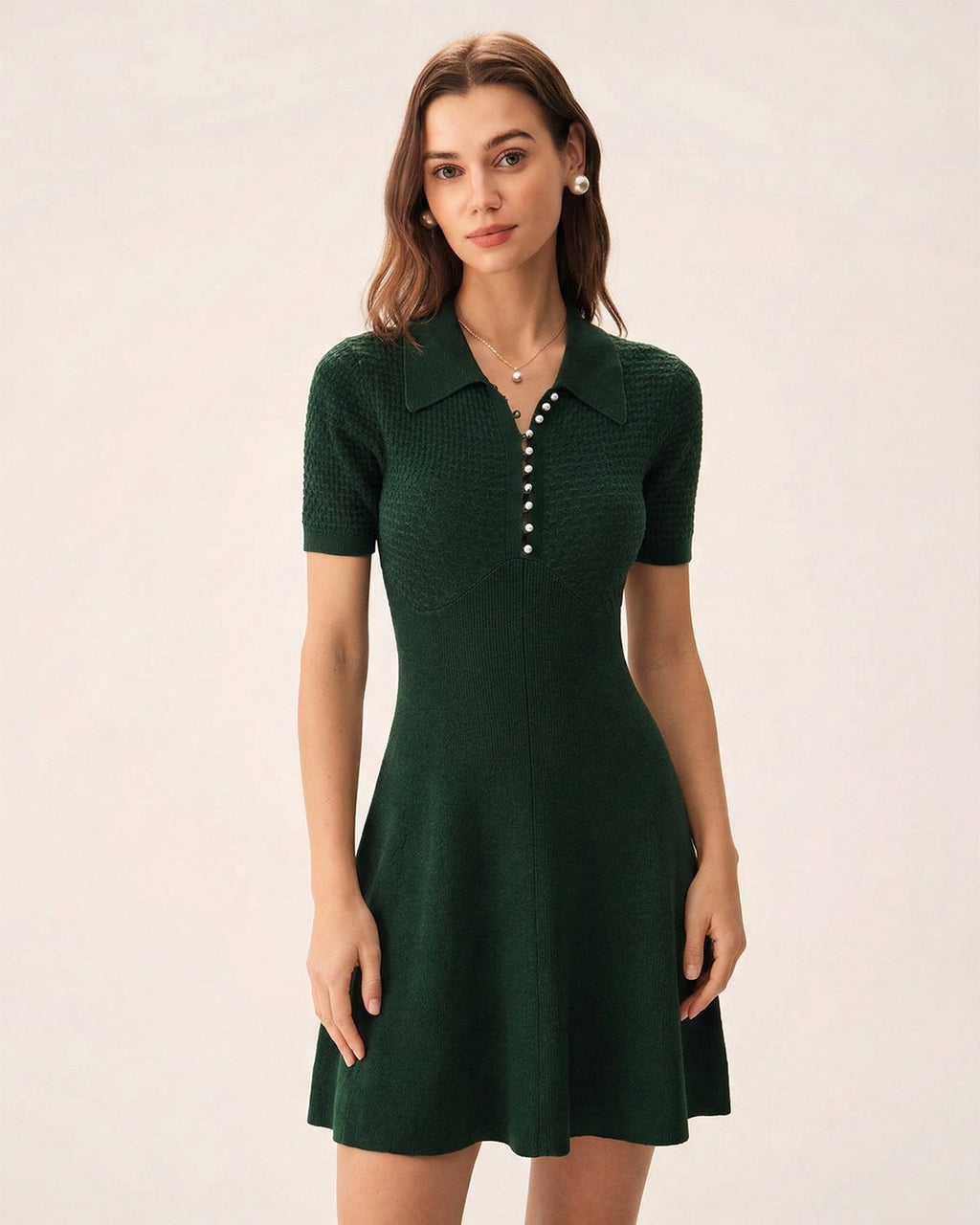 Emerald Knit Sweater Dress