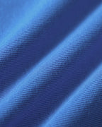 Blue Button-Up Knit T-Shirt with Round Neck
