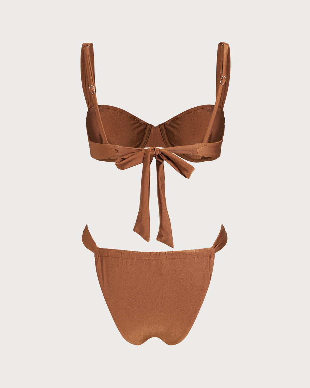 Caramel Sweetheart Neck Underwire Bikini Ensemble