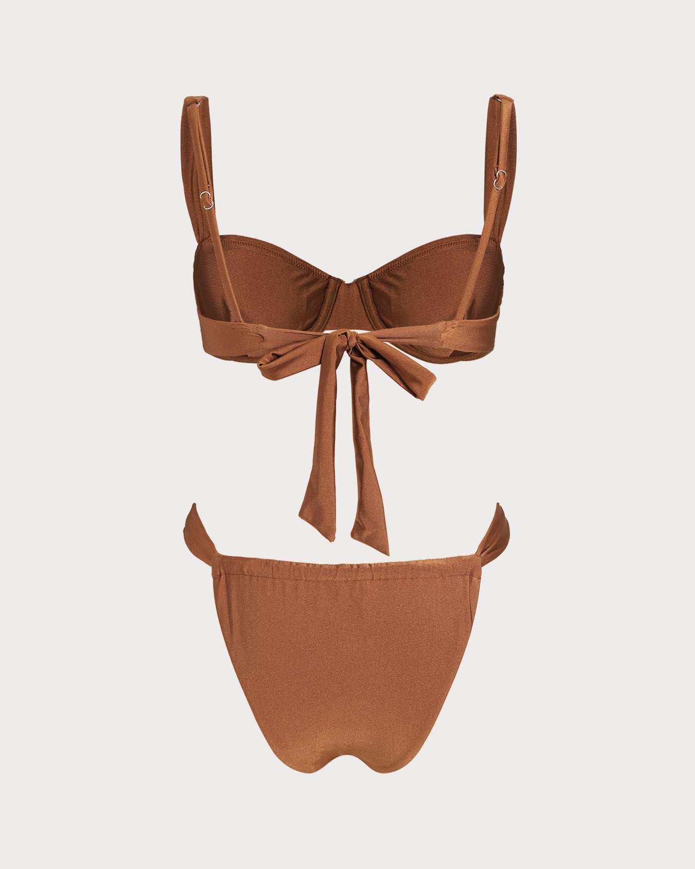 Caramel Sweetheart Neck Underwire Bikini Ensemble