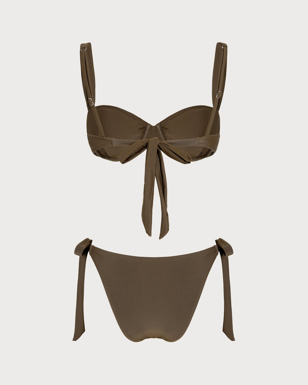 Underwire Bikini Set with Coffee Drawstring