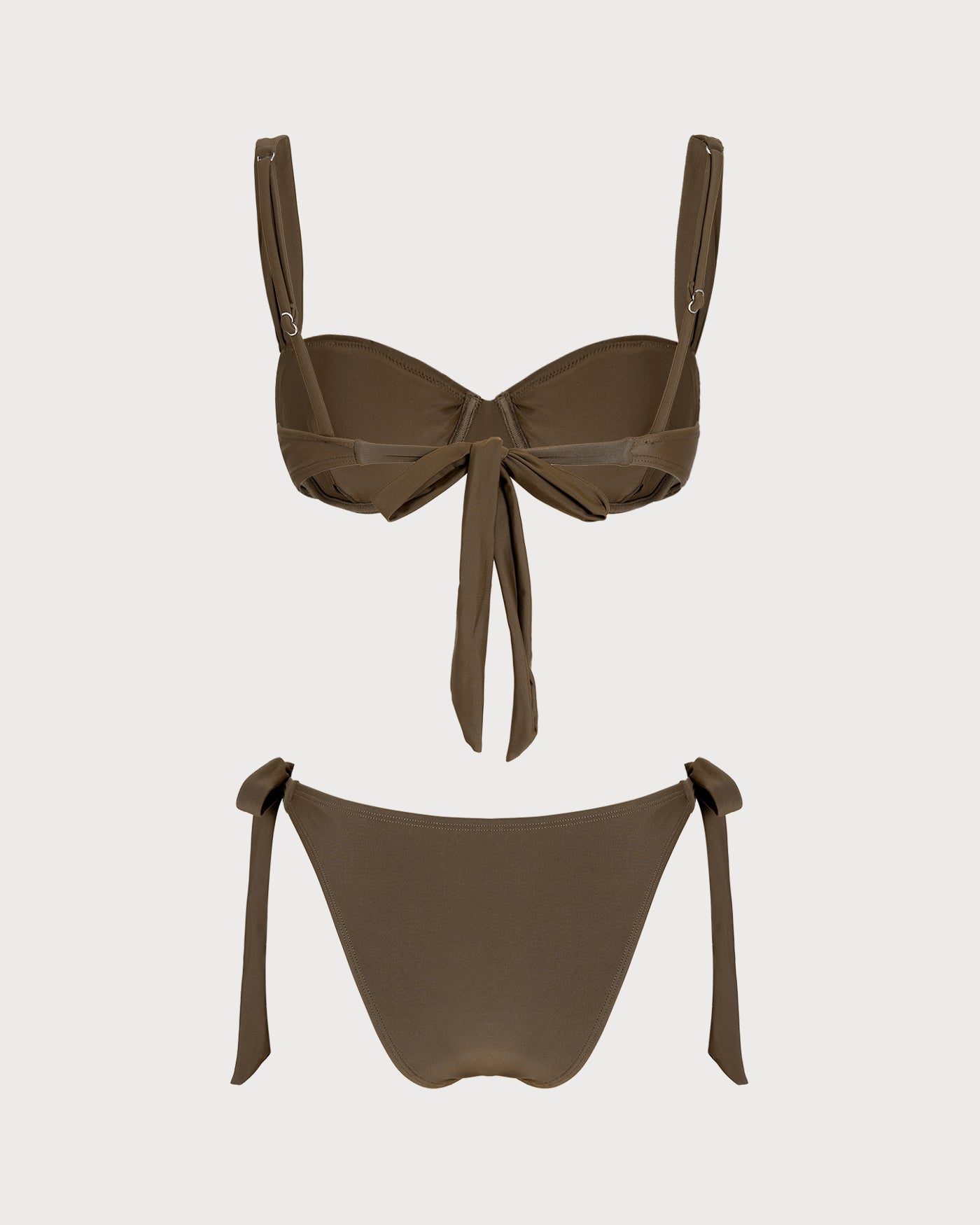 Underwire Bikini Set with Coffee Drawstring
