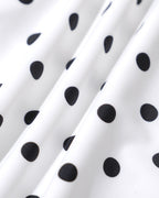 White Polka Dot Triangle Bikini Set with Halter Neck