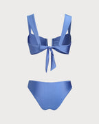 High Stretch Blue Triangle Bikini Set