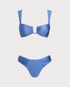 High Stretch Blue Triangle Bikini Set