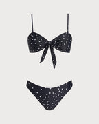 Polka Dot Bikini Set in Classic Black