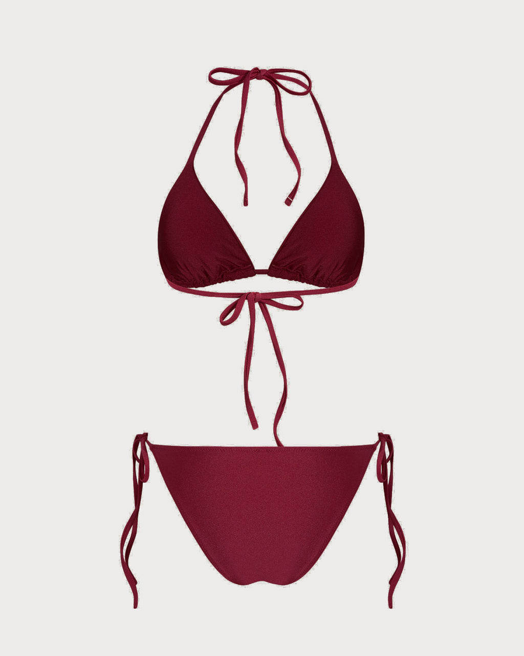 Crimson Triangle Drawstring Bikini Set
