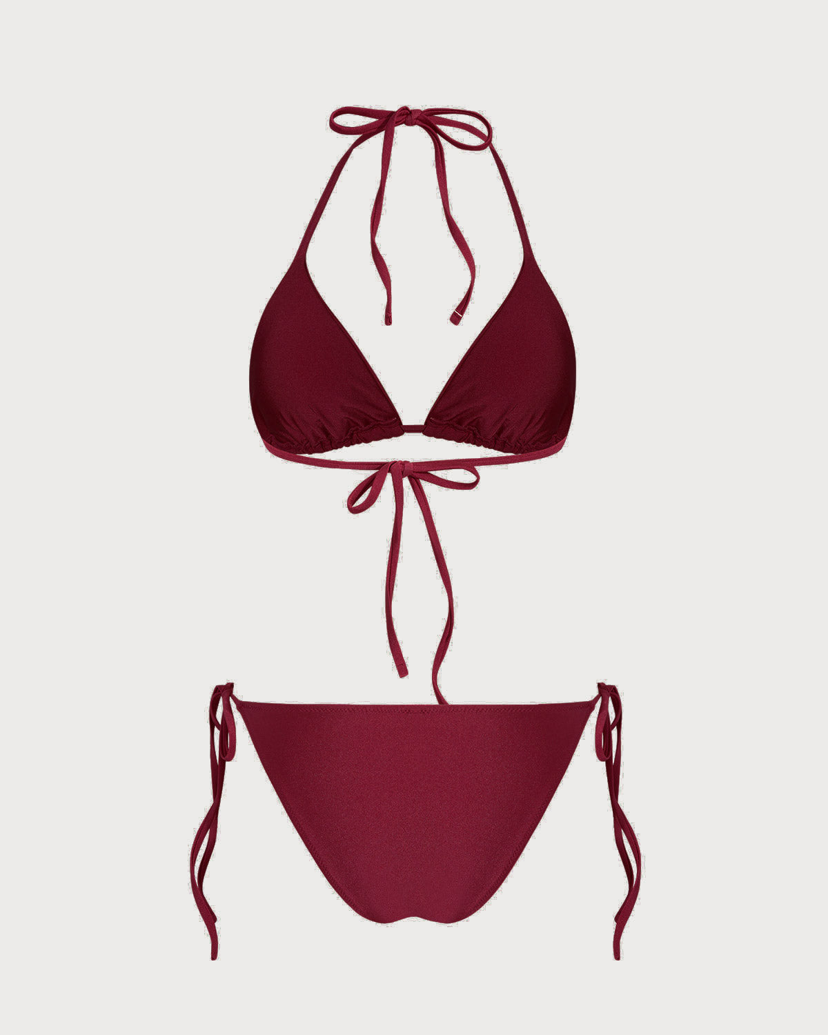 Crimson Triangle Drawstring Bikini Set