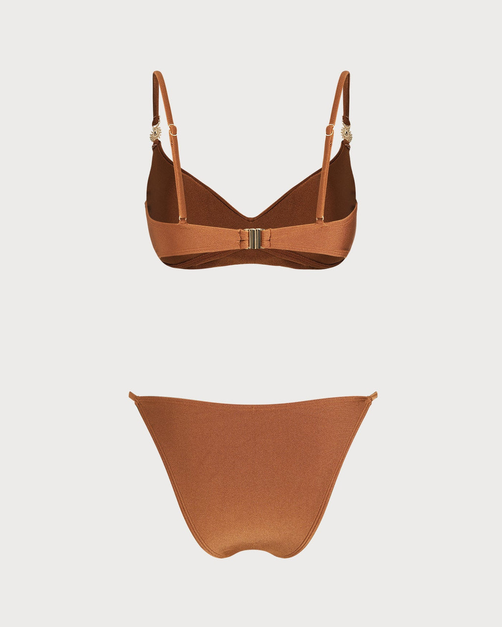 Caramel V-Neck Bralette Bikini Set