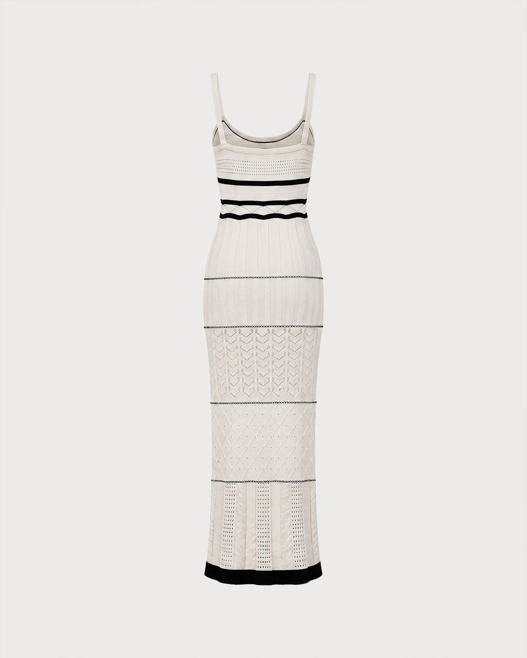 Beige Textured Maxi Dress with Contrasting Details