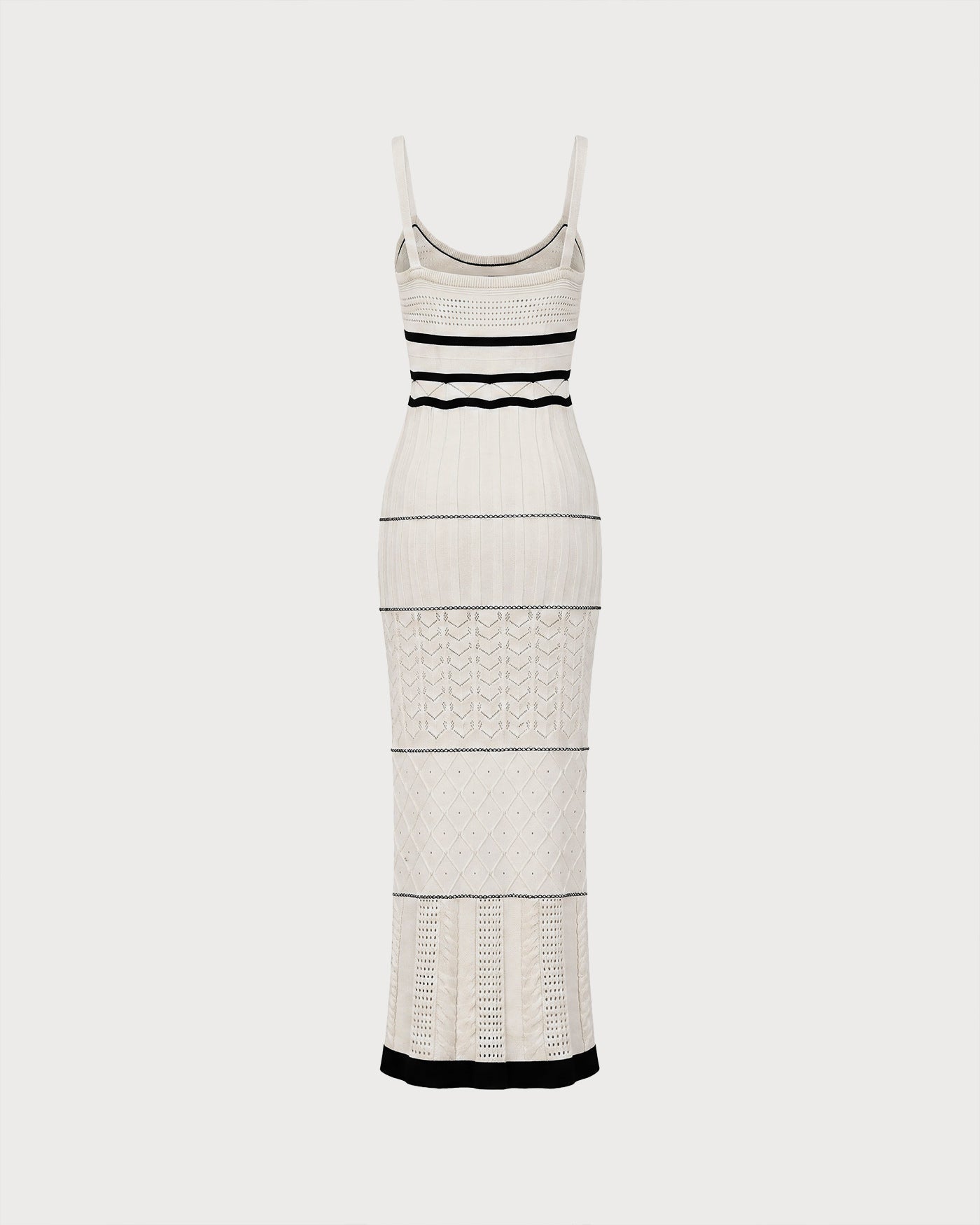 Beige Textured Maxi Dress with Contrasting Details