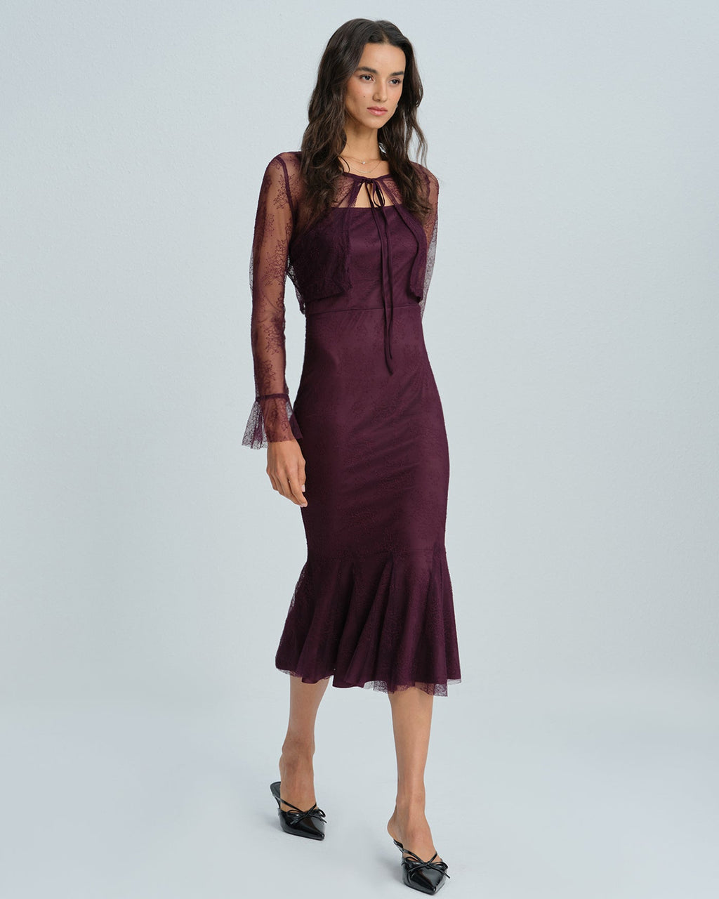 Purple Mermaid-Inspired Midi Dress