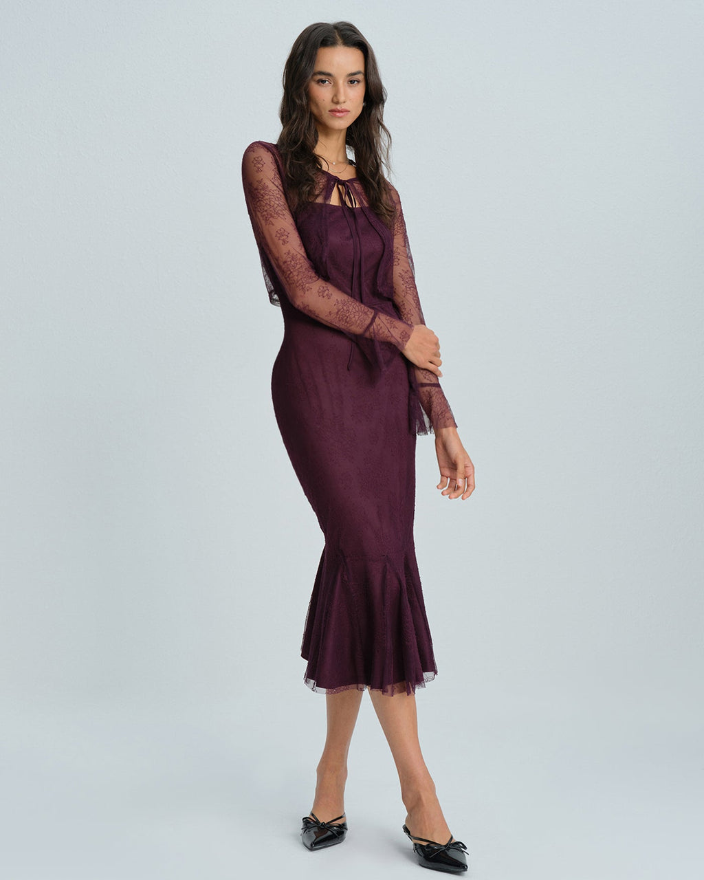 Purple Mermaid-Inspired Midi Dress