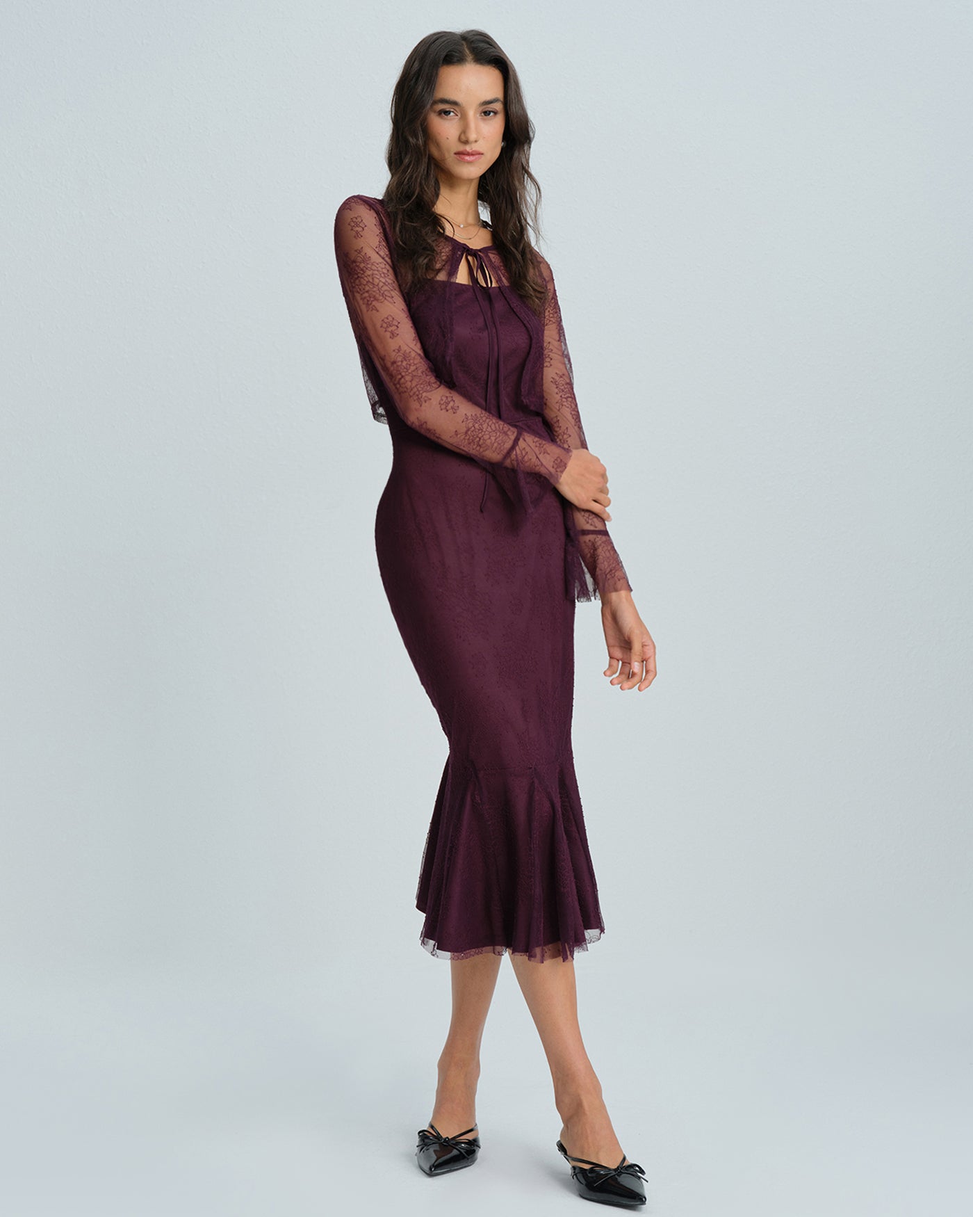 Purple Mermaid-Inspired Midi Dress