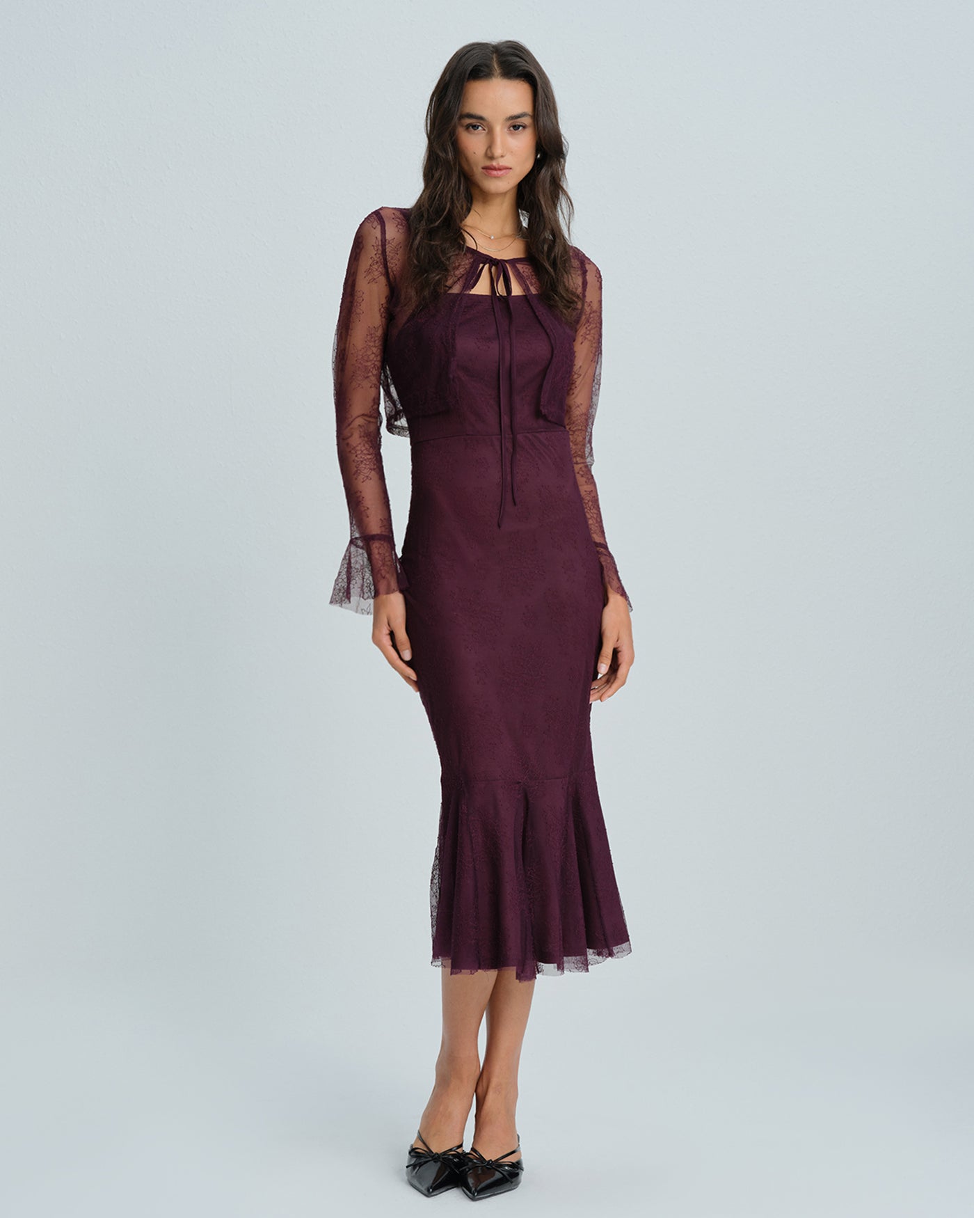 Purple Mermaid-Inspired Midi Dress