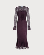Purple Mermaid-Inspired Midi Dress