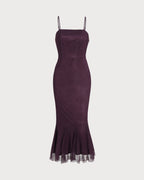Purple Mermaid-Inspired Midi Dress