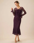 Purple Mermaid-Inspired Midi Dress