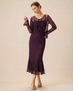 Purple Mermaid-Inspired Midi Dress