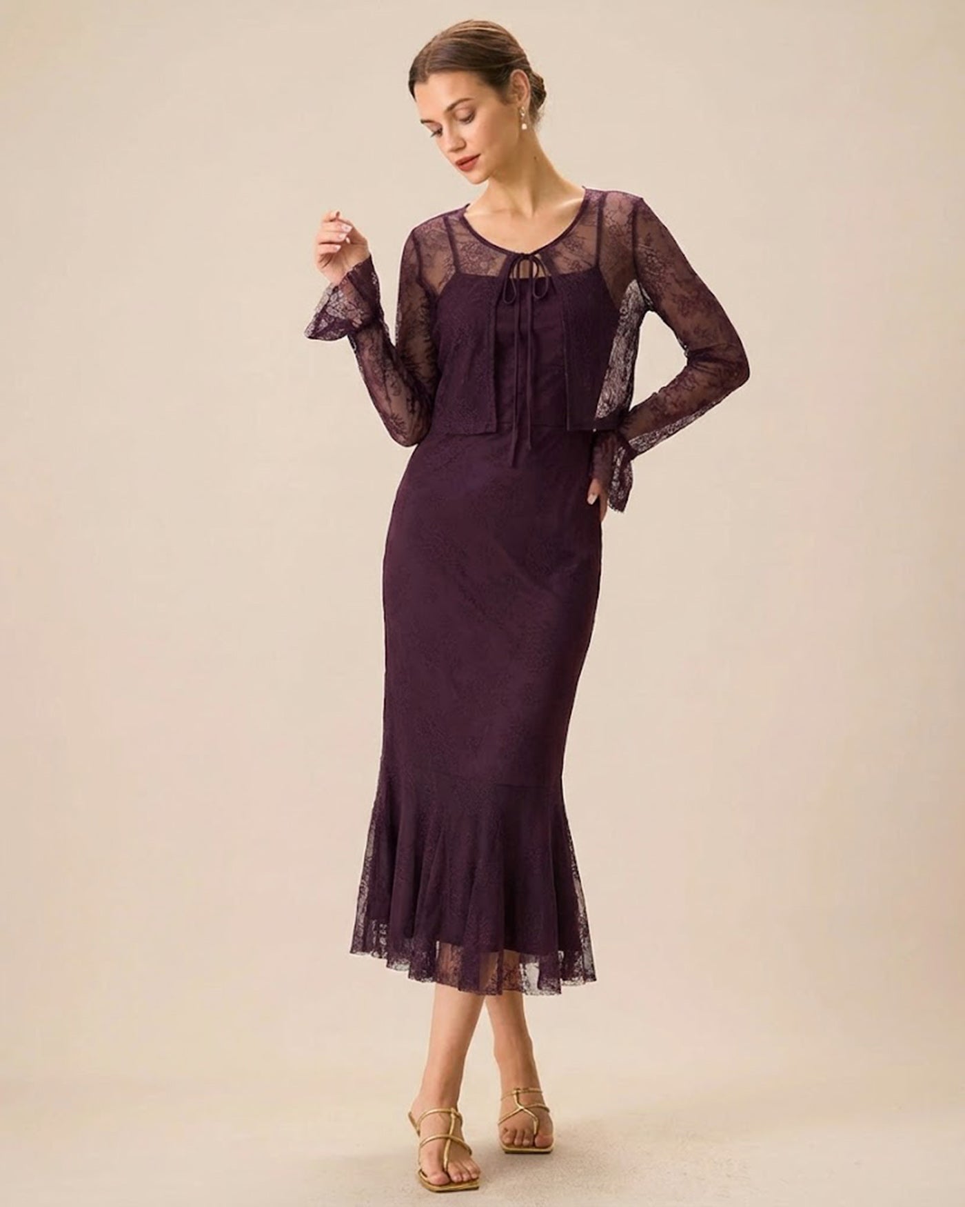 Purple Mermaid-Inspired Midi Dress