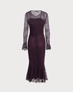 Purple Mermaid-Inspired Midi Dress