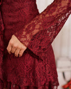 Floral Ruffle Mini Dress in Red