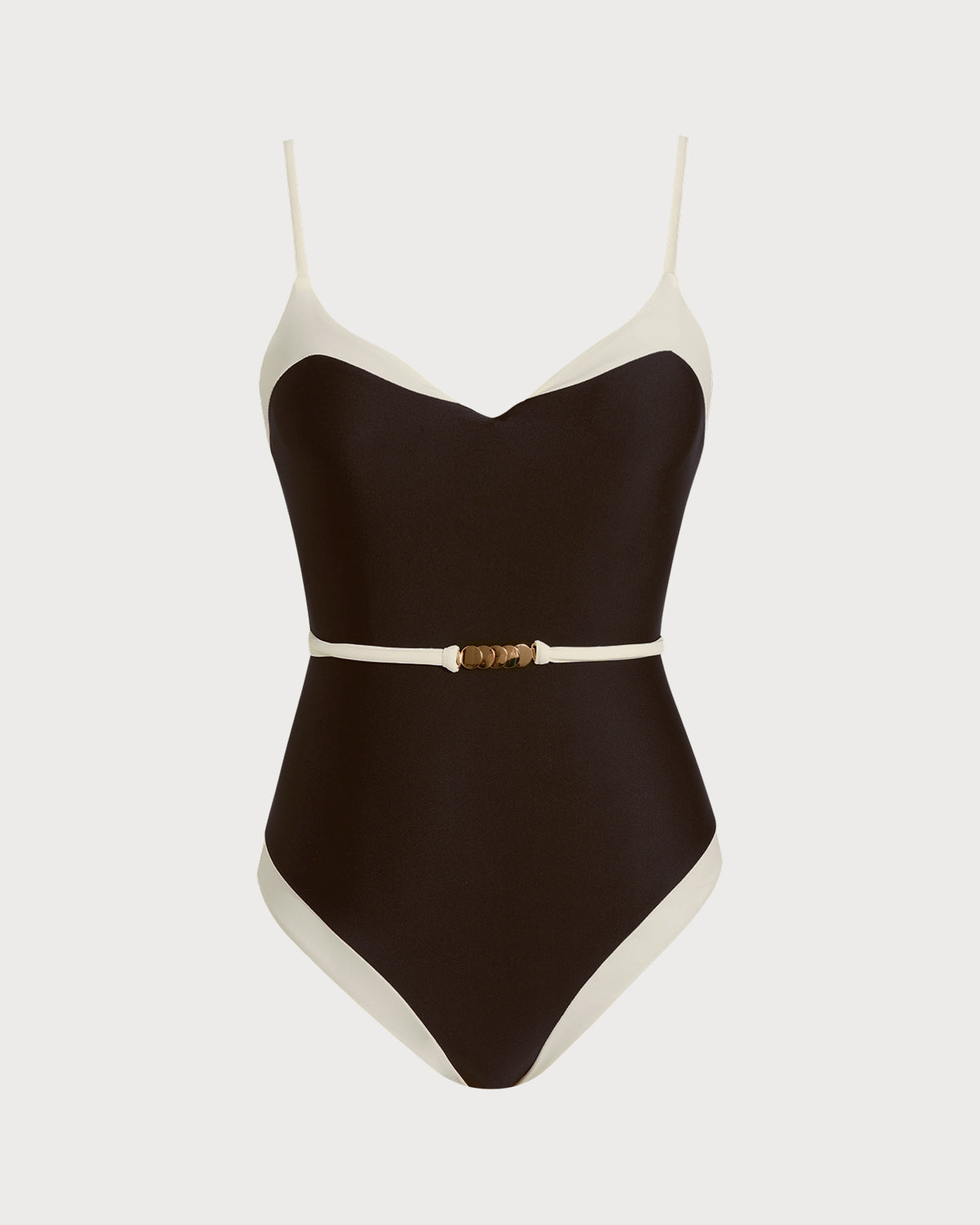 Brown V-Neck Bralette Swimsuit