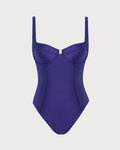 Navy Underwire One-Piece Swimsuit