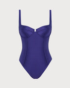Navy Underwire One-Piece Swimsuit