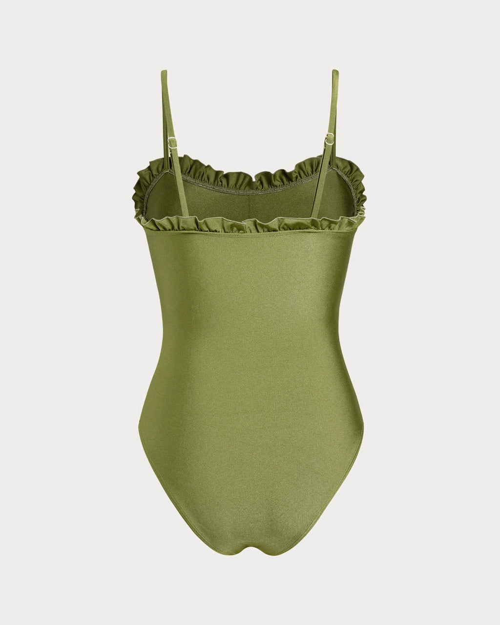 Green Ruffled Bralette One-Piece Swimsuit
